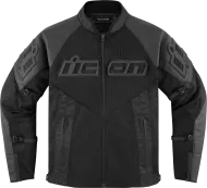 Motorcycle jacket ICON MESH AF LEATHER CE BLACK