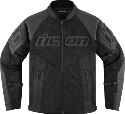 Geaca moto ICON MESH AF LEATHER CE BLACK