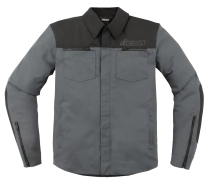 Textile motorcycle jacket ICON UPSTE CANVAS CE GRAY