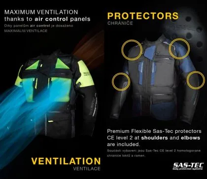 Women's Motorcycle Jacket TRILOBITE 2091 Rideknow Tech-Air® BLACK/YELLOW FLUO