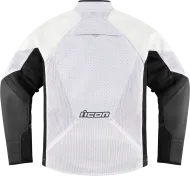Motorcycle jacket ICON MESH AF LEATHER CE WHITE
