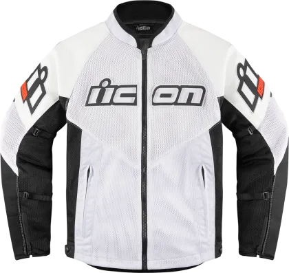 Geaca moto ICON MESH AF LEATHER CE WHITE