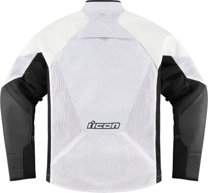 Geaca moto ICON MESH AF LEATHER CE WHITE