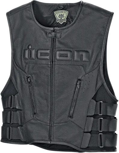 Δερμάτινο γιλέκο μοτοσυκλέτας ICON VEST RED D3O