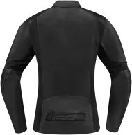 Geaca de motociclete din piele de dama OVERLORD LEATHER - NEGRA