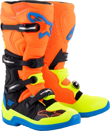 ALPINESTARS TECH 5 OR FL/BL/YL motocross boots