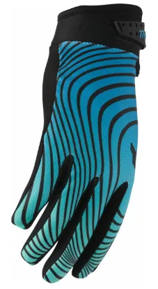 Motocross gloves THOR LAUNCHMODE IDENTITY TEAL/BLACK