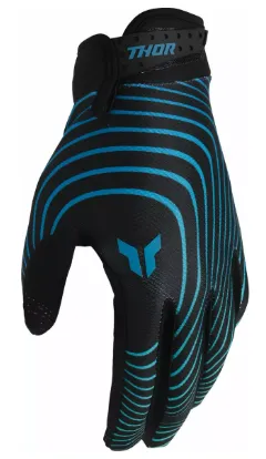 Motocross gloves THOR LAUNCHMODE IDENTITY TEAL/BLACK