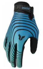 Motocross gloves THOR LAUNCHMODE IDENTITY TEAL/BLACK