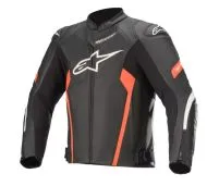 JACHETA DE PIELE ALPINESTARS FASTER V2 AIRFLOW NEGRU/ROSU