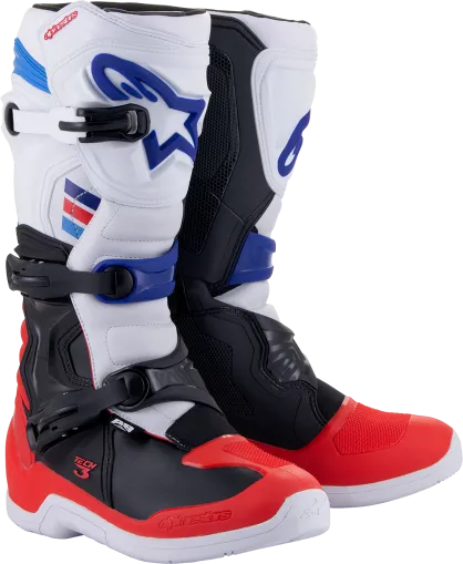 Motocross Boots ALPINESTARS TECH 3 WHITE/RED/BLUE