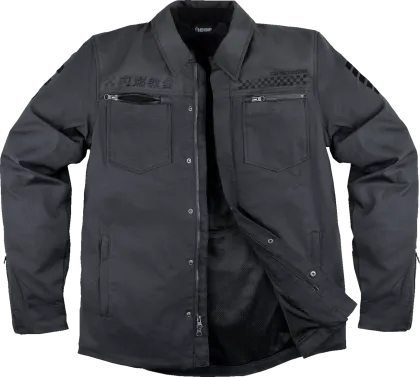 Textile motorcycle jacket ICON Upstate Canvas National BLACK