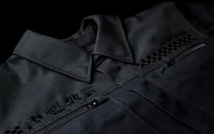 Textile motorcycle jacket ICON Upstate Canvas National BLACK