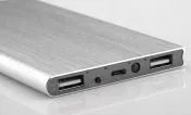 Power bank 20000 mAh slim - silver