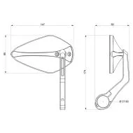 Motorcycle mirrors BARRACUDA X-VERSION RETROBAR END BLACK (PAIR)