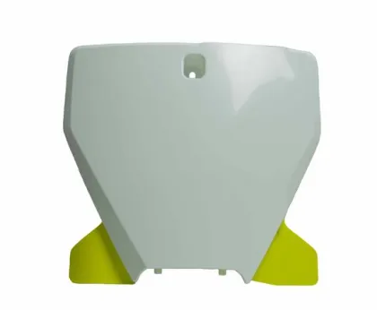 RACETECH Front Number Plate White/Yellow Husqvarna TC/FC 19-20