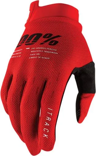 Мотокрос ръкавици 100%  iTRACK RED 