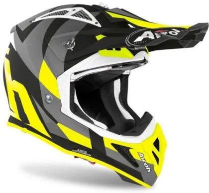 Motocross helmet AIROH AVIATOR ACE TRICK YELLOW MATT