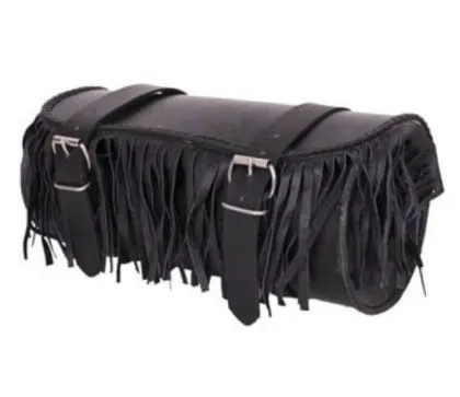 Leather tool bag ADRENALINE TOOLER FRINGES BLACK