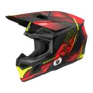 Cască Motocross O'NEAL 3SERIES HAZE NEGRU/ROȘU/GALBEN NEON