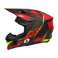 Cască Motocross O'NEAL 3SERIES HAZE NEGRU/ROȘU/GALBEN NEON