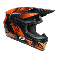 Κράνος μοτοκρός O'NEAL 3SERIES HAZE ΜΠΛΕ/ΠΟΡΤΟΚΑΛΙ/ΧΡΥΣΟ
