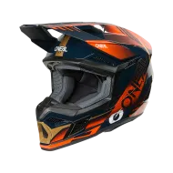 Κράνος μοτοκρός O'NEAL 3SERIES HAZE ΜΠΛΕ/ΠΟΡΤΟΚΑΛΙ/ΧΡΥΣΟ