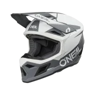 Κράνος μοτοκρός O'NEAL 3SERIES SOLID ΛΕΥΚΟ/ΜΑΥΡΟ