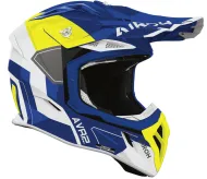 Cască motocross AIROH AVIATOR ACE 2 SHIELD ALBASTRU/GALBEN