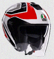 Casca scooter AGV IRIDES TOLOSA NEGRU/GRI/ROSU