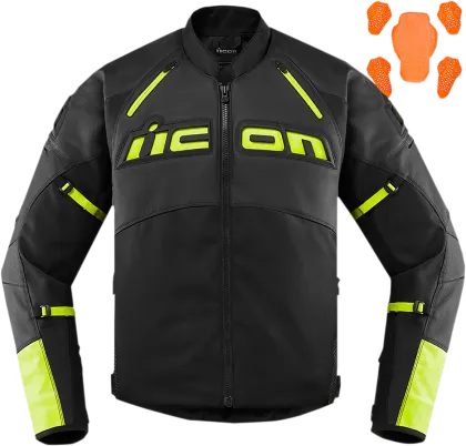 Geacă motocicletă ICON CONTRA2 LEATHER HI-VIZ