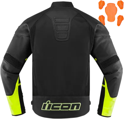 Geacă motocicletă ICON CONTRA2 LEATHER HI-VIZ
