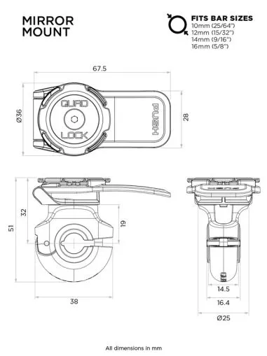QUAD LOCK Sistem de montare a oglinzilor