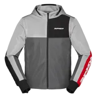 Motorcycle sweatshirt SPIDI HOODIE NET GRAY/RED