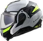 Flip-up motorcycle helmet LS2 FF910 ADVANT II TRIPLE LIGHT GREY H-V YELLOW