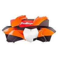 Plastic MX / ENDURO Replica Kit POLISPORT for KTM SX / SX-F / XC / XC-F-2013-15 Orange/White