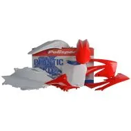 Kit plastic MX POLISPORT pentru HONDA CRF250R - 2010 / CRF450R - 2009-10 Alb/Roșu