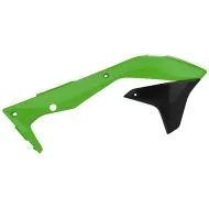Plastic Radiator Covers Polisport Kawasaki KX450F - 2016-18 Green/Black OEM Color