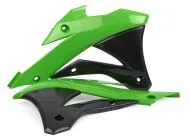 Plastic radiator covers Polisport Kawasaki KX85/100 - 2014-21Green/Black OEM Color