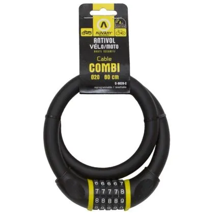 Αλυσίδα κλειδαριάς AUVRAY Cable Combi Maxi D.20 σε 80 cm