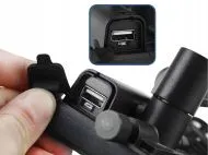 Стойка за телефон - регулируема за мотоциклет с USB зарядно