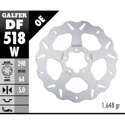 Front/Rear Brake Disc Galfer WAVE FIXED DISC WAVE FIXED 298x5mm DF518W