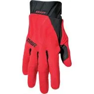 Motocross gloves THOR DRAFT RED/BLACK