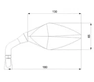 Motorcycle mirrors BARRACUDA RACE BLACK MATT
