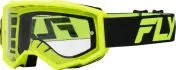Motocross Goggles FLY RACING Focus 24 Black/Hi-Vis - Clear Lens