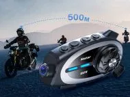 Интерком за мотоциклет Bluetooth Q29 слушалка за каска с конферентен разговор и камера