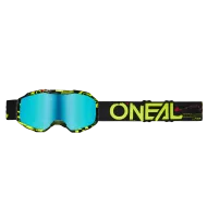 Children's cross goggles O'NEAL B-10 ATTACK BLACK/NEON YELLOW - RADIUM BLUE V.24