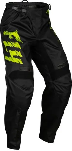 FLY RACING F-16 Riding Motocross Breeches for Kids - Black/Neon Green/Light Grey