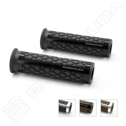 Γκριάλια μοτοσυκλέτας BARRACUDA CLASSIC ΜΑΥΡΑ ΑΣΗΜΙ ΓΡΙΠΕΣ