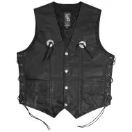 Vesta moto din piele A-PRO GAMBLER BLACK